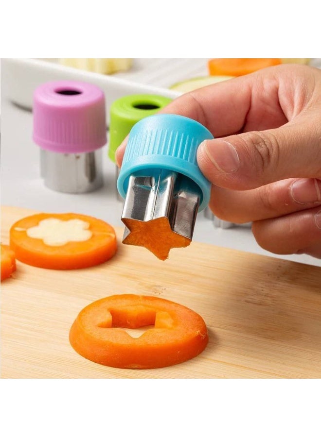 9-Piece Vegetable and Fruit Cutter Set - Stainless Steel Mini Cookie Mold with Protection Grip for Food Decoration - Image 1